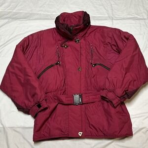 Mountain Goat Vintage Women's Size Large Pink Double Breasted Winter Snow Jacket